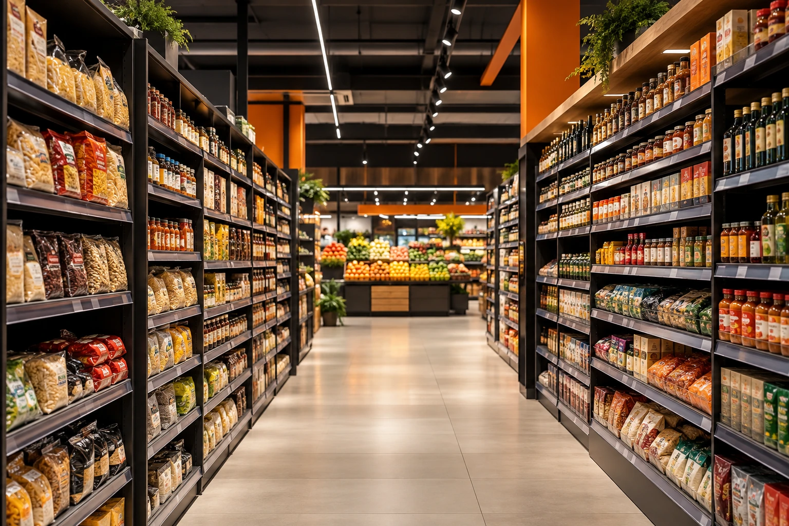 Imagem ilustrativa de um supermercado moderno
